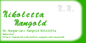 nikoletta mangold business card